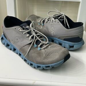 On Cloud X Men’s Size 9 Alloy Gray Blue Niagara